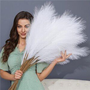 8 PCS Faux Pampas Grass Decor 38"/3.1FT Tall Fake Pompas Floral Large Artificial